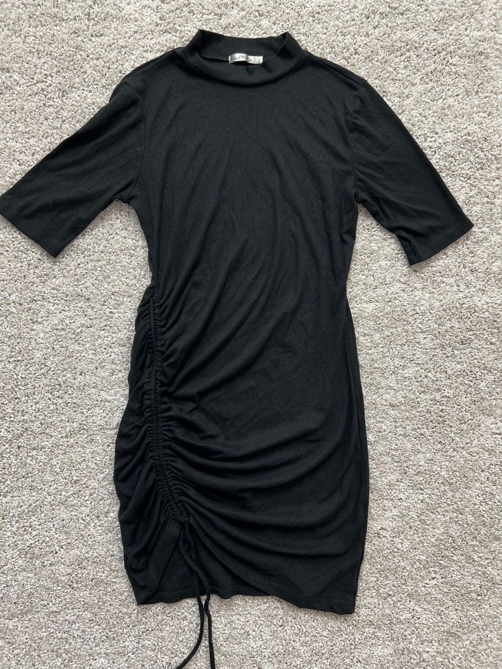Heart and Hips Women's Dress Size L Black Bodycon Short Sleeve V Neck Stretch
